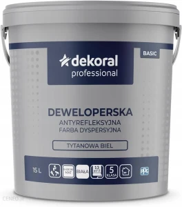 Farba Ścienna Dekoral Deweloperska Mat 15L BIAŁA